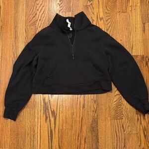 lululemon athletica Black Half-Zip Cropped Sweatshirt Size M/L